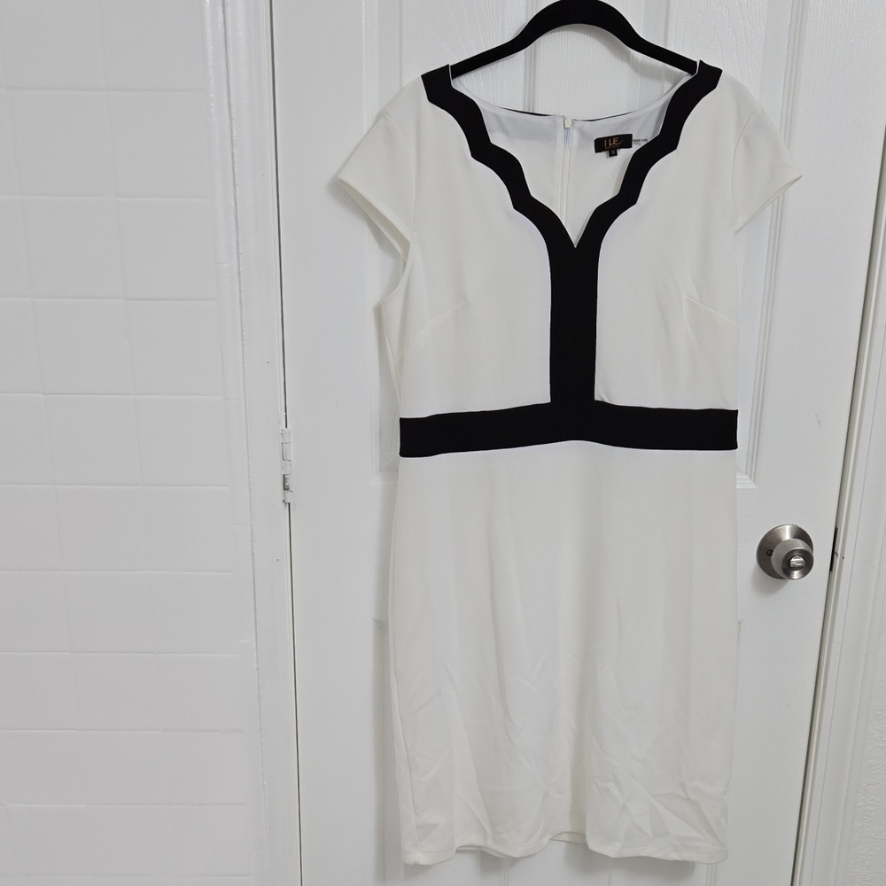 Elegant White and Black Dress